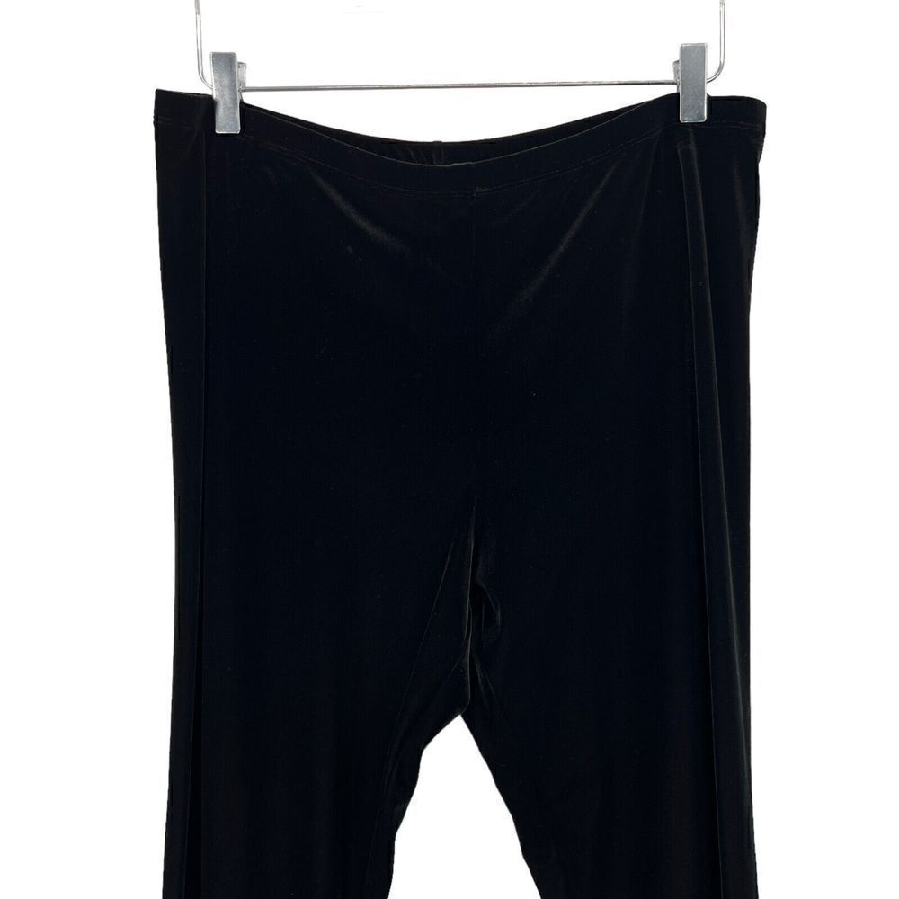 Eileen Fisher Ankle Leggings Woman 1X Black Velvet Style Stretch Pants - Picture 2 of 11